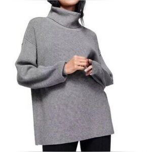 Free People Softly Structured Tunic Sweater Dark Grey Size Small